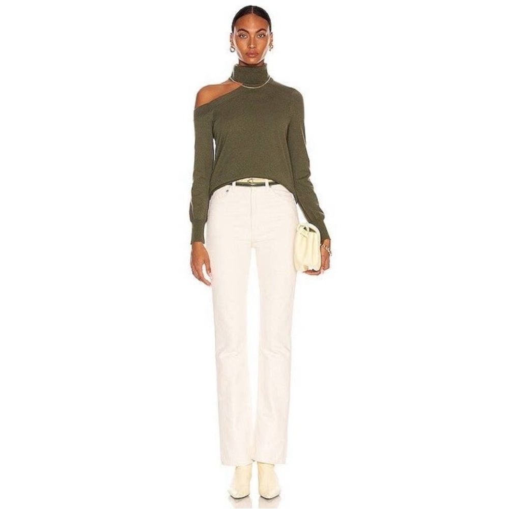 L'Agence Easton One Shoulder Sweater New with Tags Size Large Dark Green - Picture 16 of 16